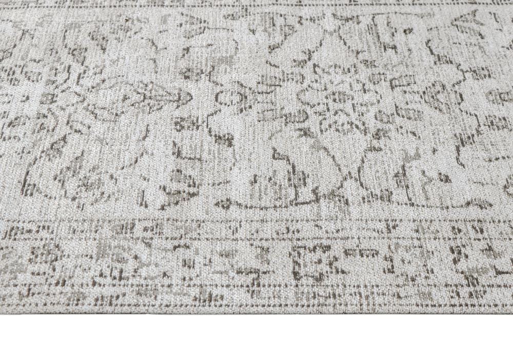 Sonia Beige and Grey Floral Pattern Runner Rug - Image 9