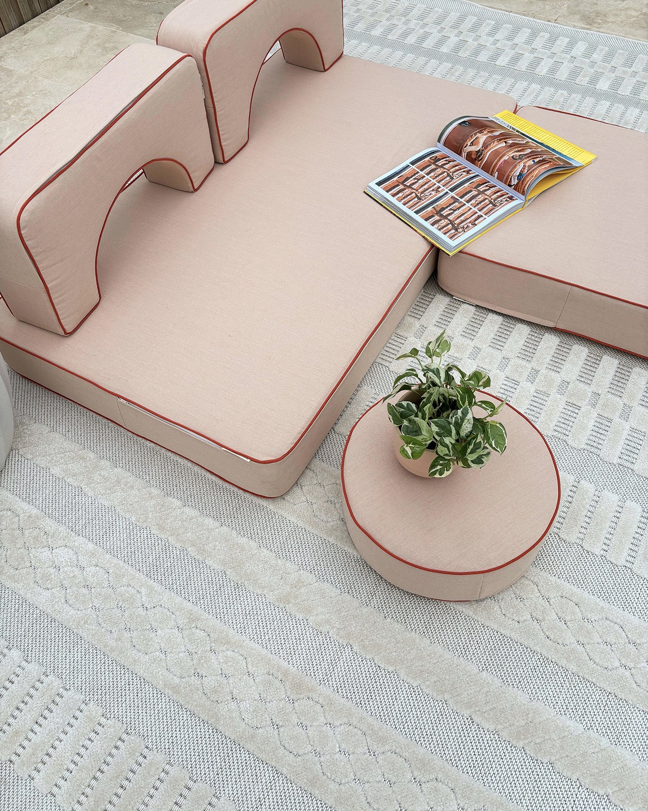 Sophie Ivory Cream Tribal Indoor Outdoor Rug - Image 9