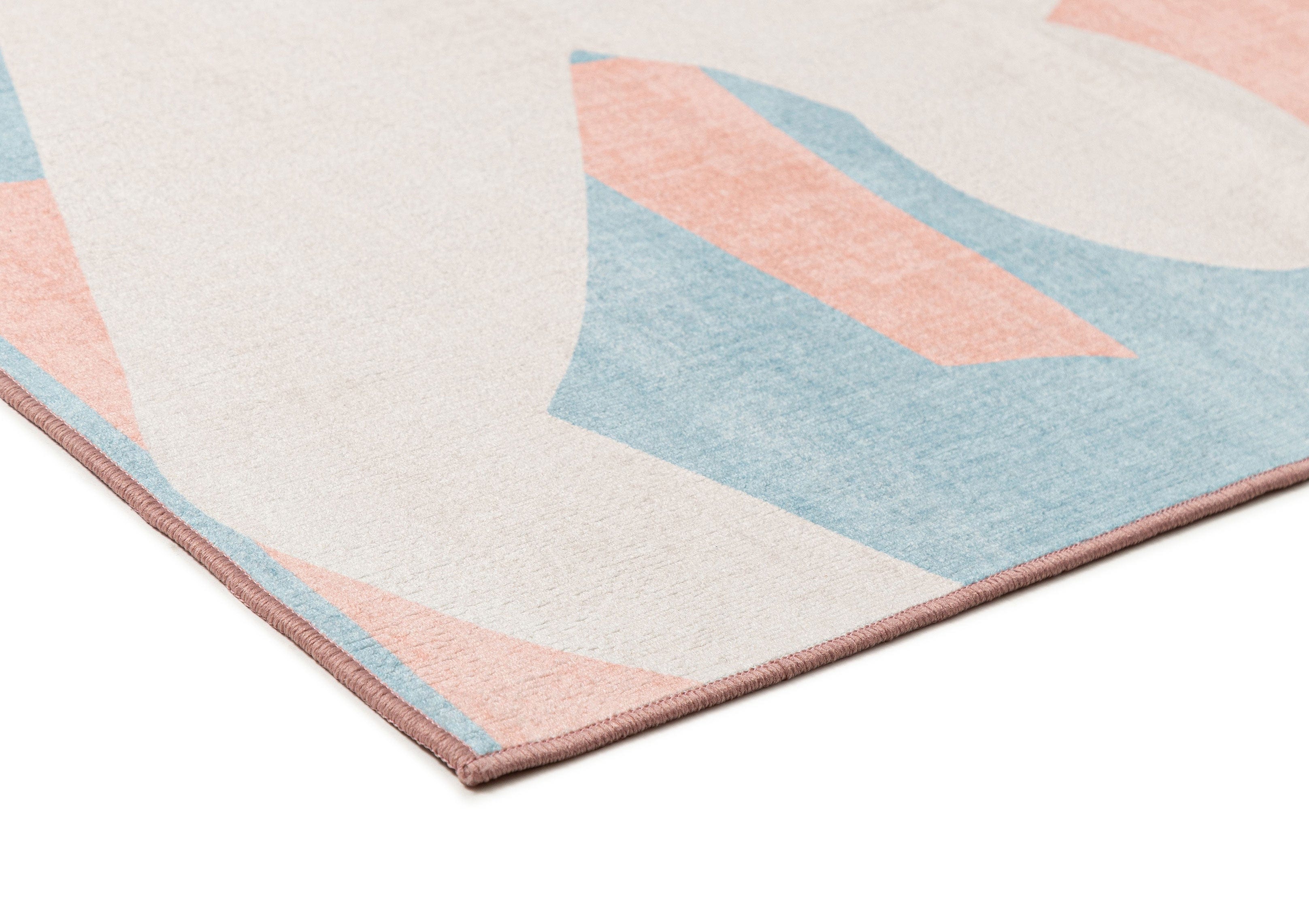 Sorata Pink and Blue Pastel Abstract Rug - Image 6