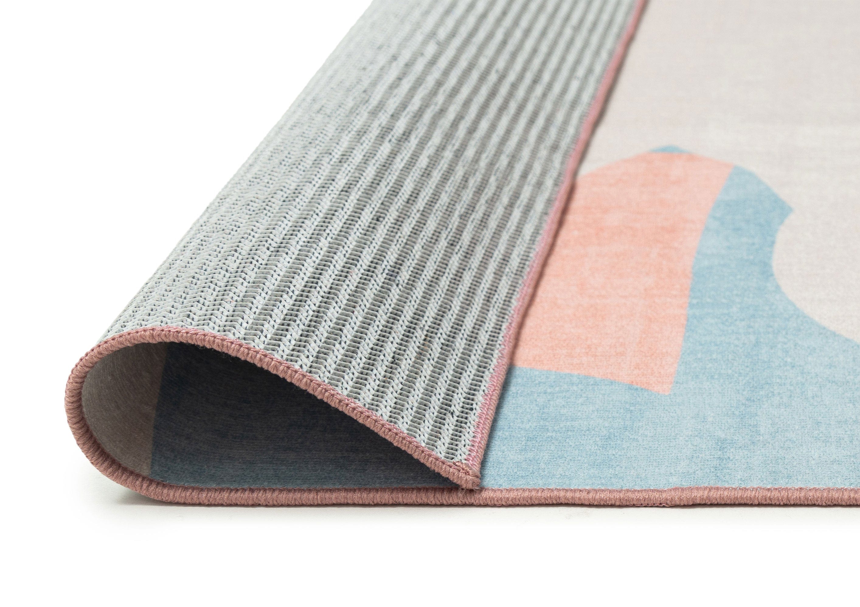 Sorata Pink and Blue Pastel Abstract Rug - Image 8