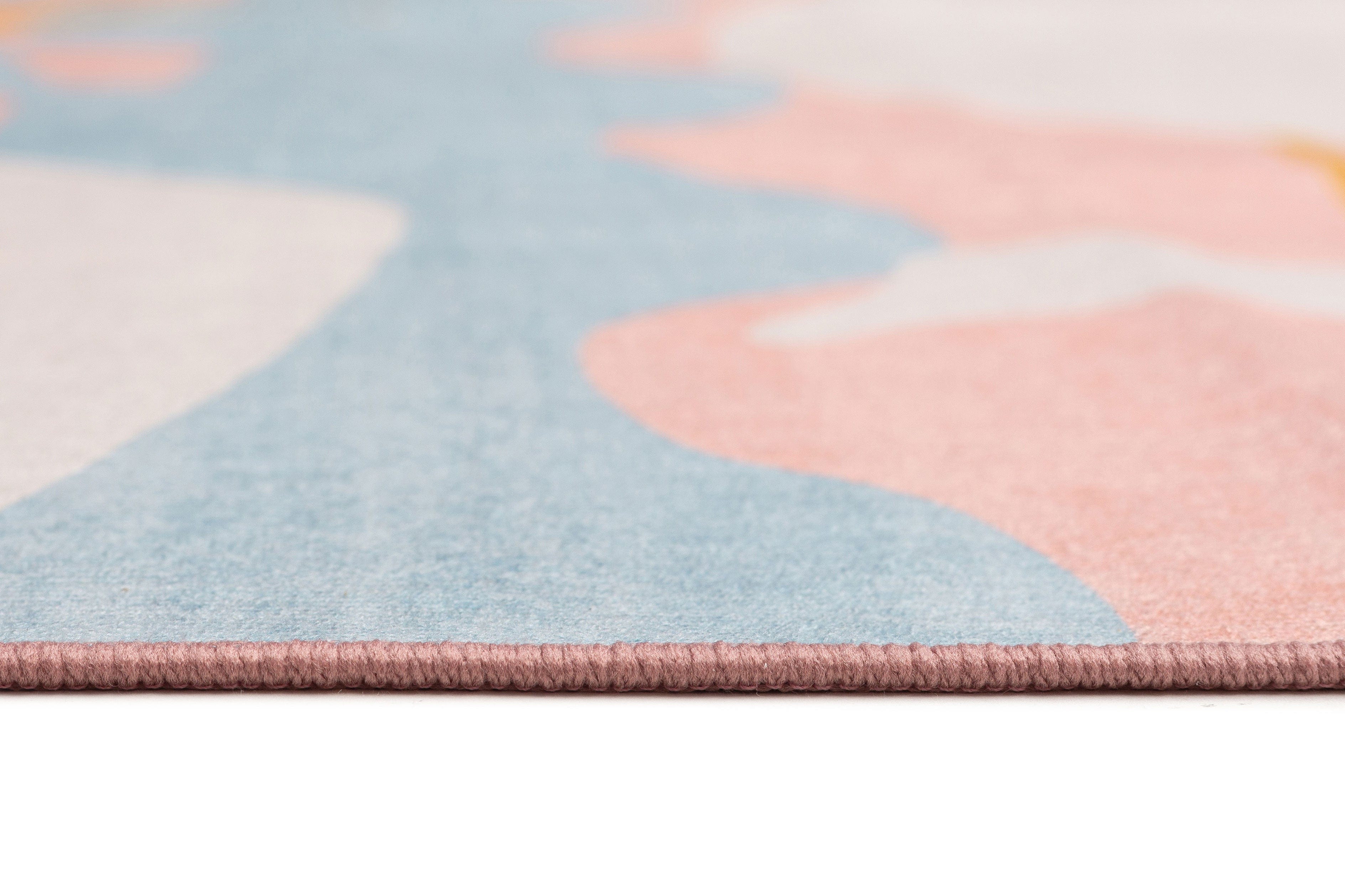 Sorata Pink and Blue Pastel Abstract Rug - Image 9