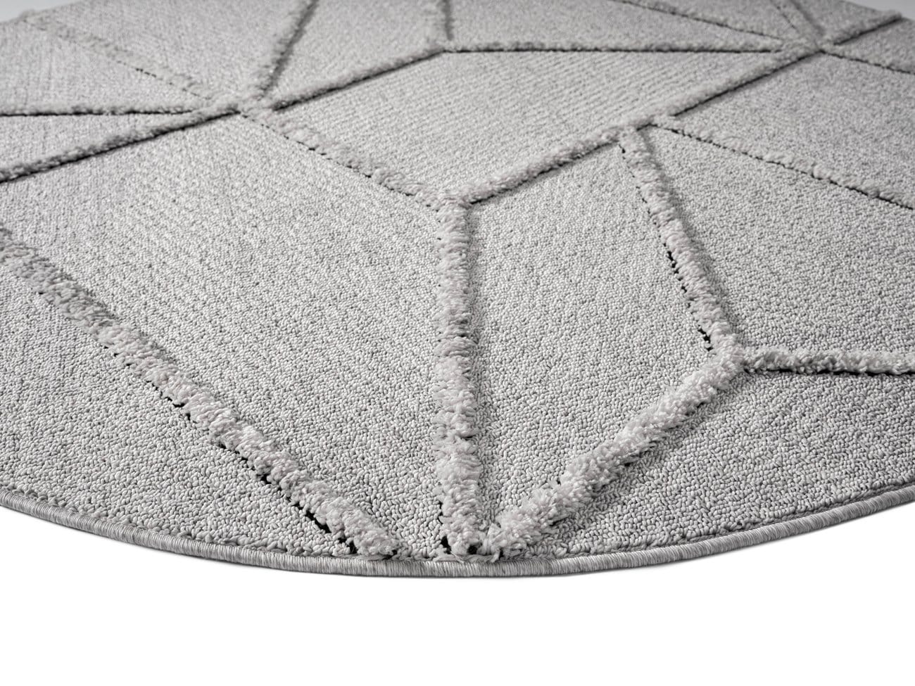 Soraya Grey Abstract Textured Round Rug - Image 7
