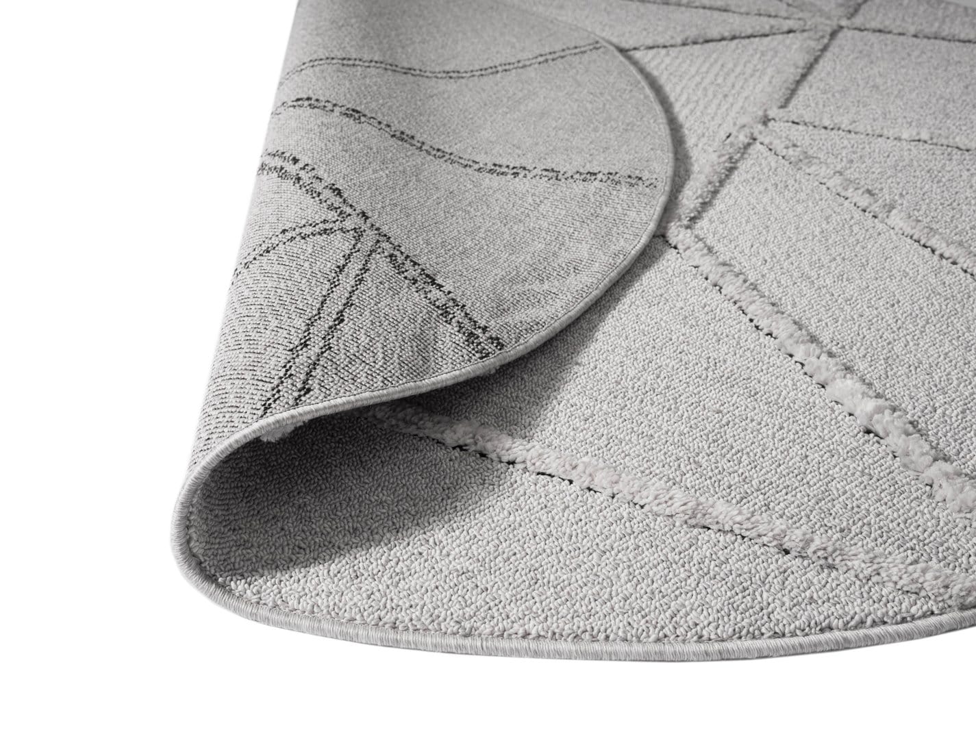 Soraya Grey Abstract Textured Round Rug - Image 8
