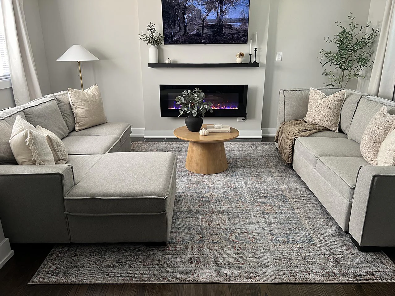 Sorra Blue and Brown Traditional Distressed Washable Rug - Image 5