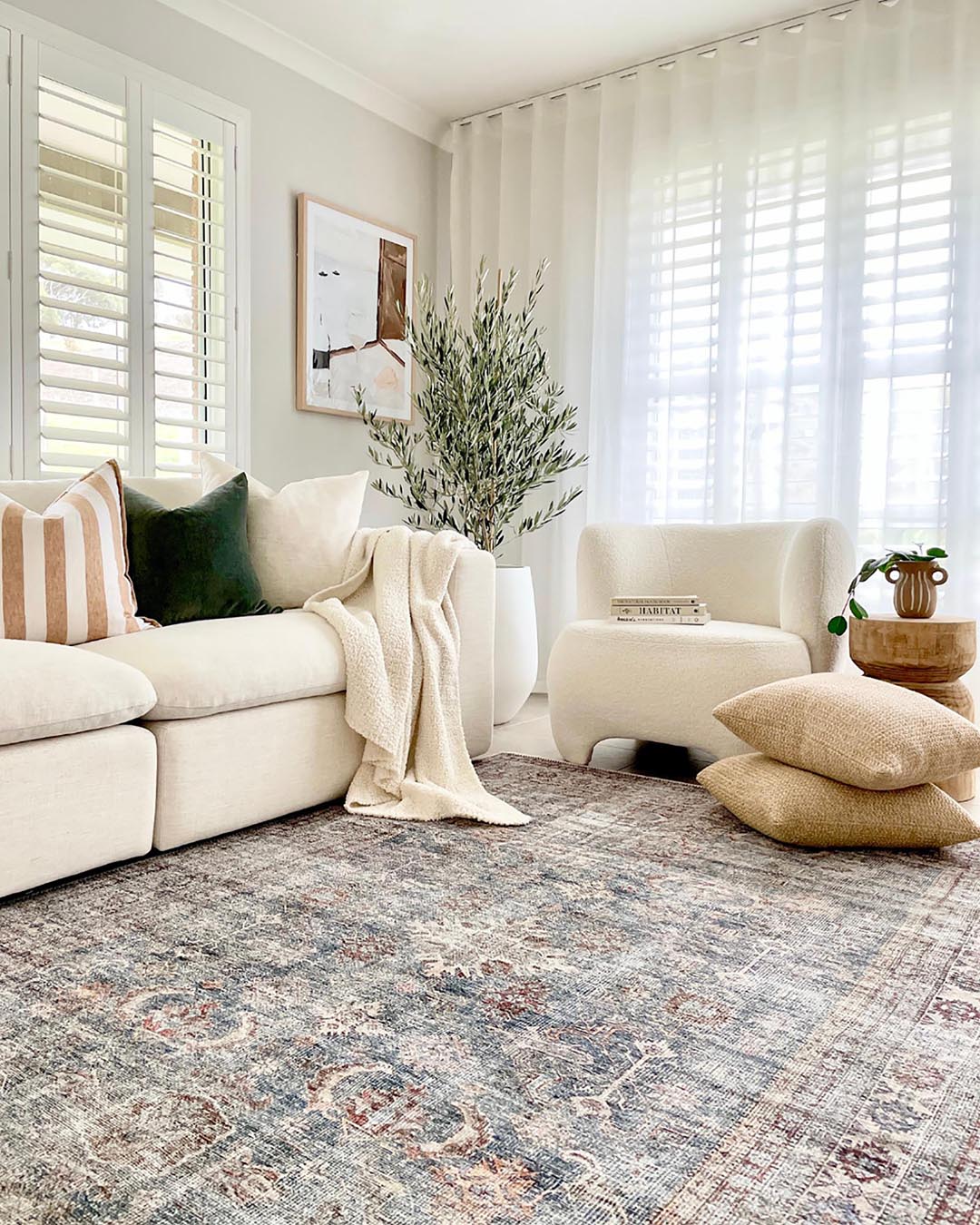 Sorra Blue and Brown Traditional Distressed Washable Rug - Image 9