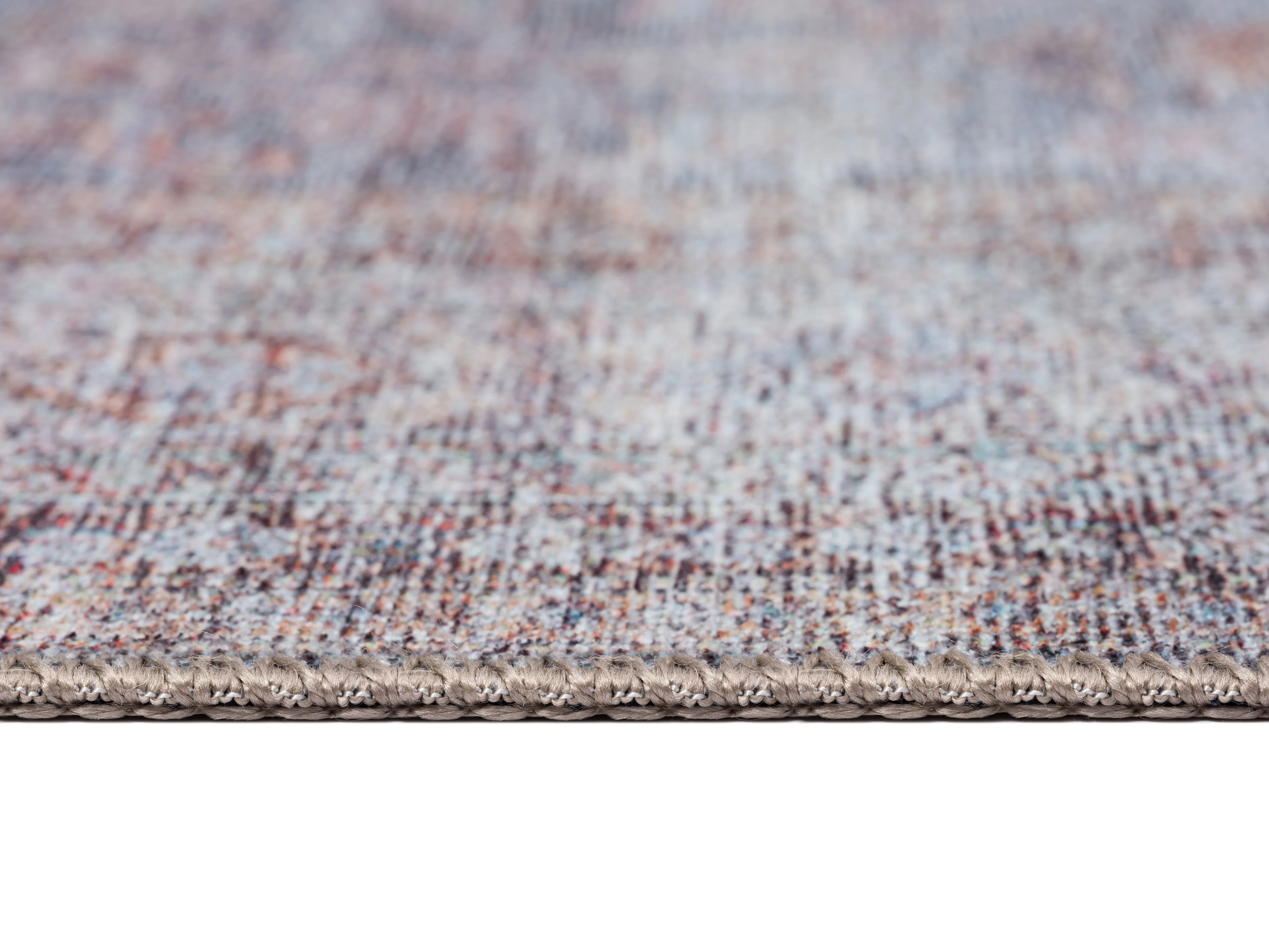 Sorra Blue and Brown Traditional Distressed Washable Runner Rug - Image 11