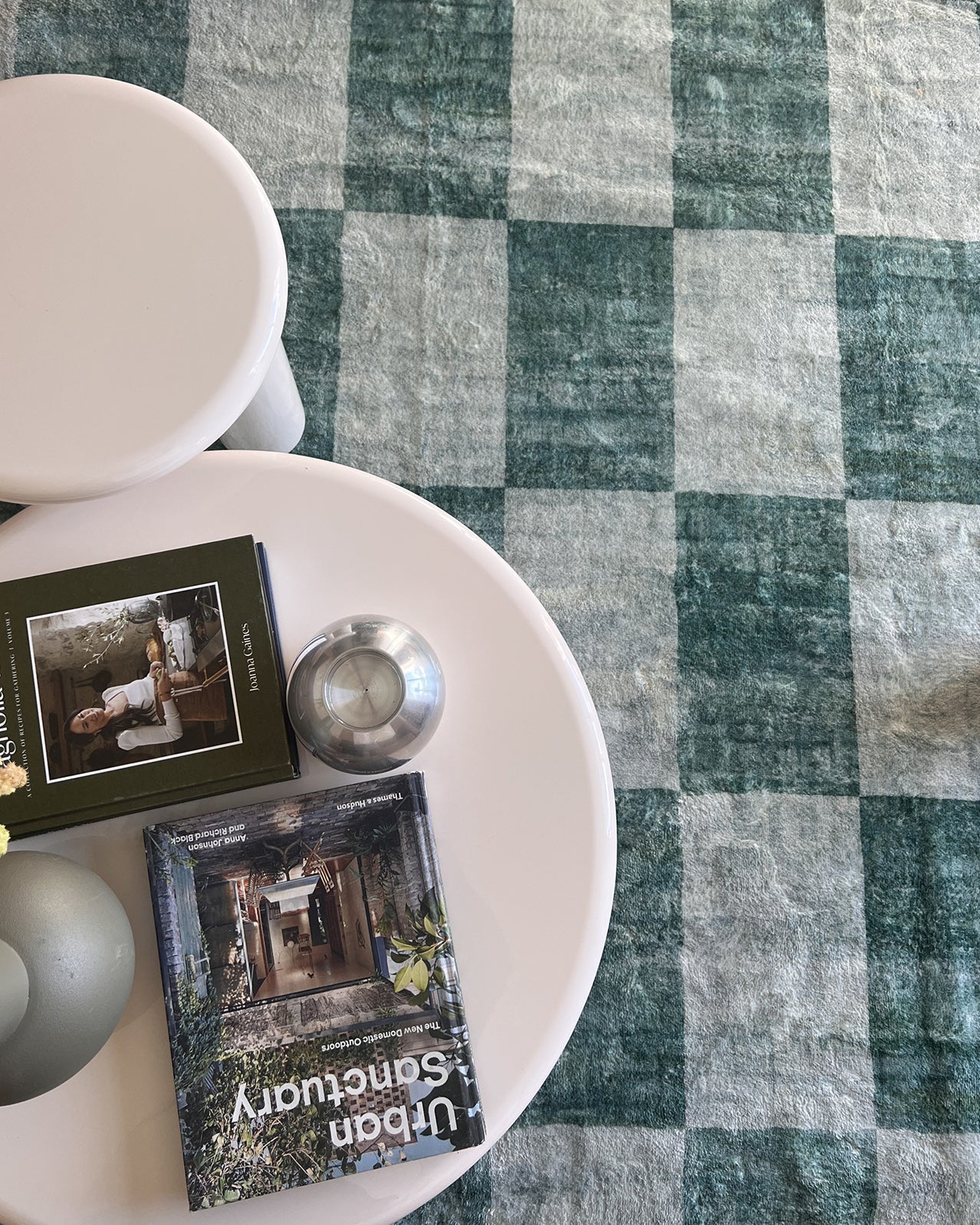 Steffi Green Checkered Washable Rug - Image 7