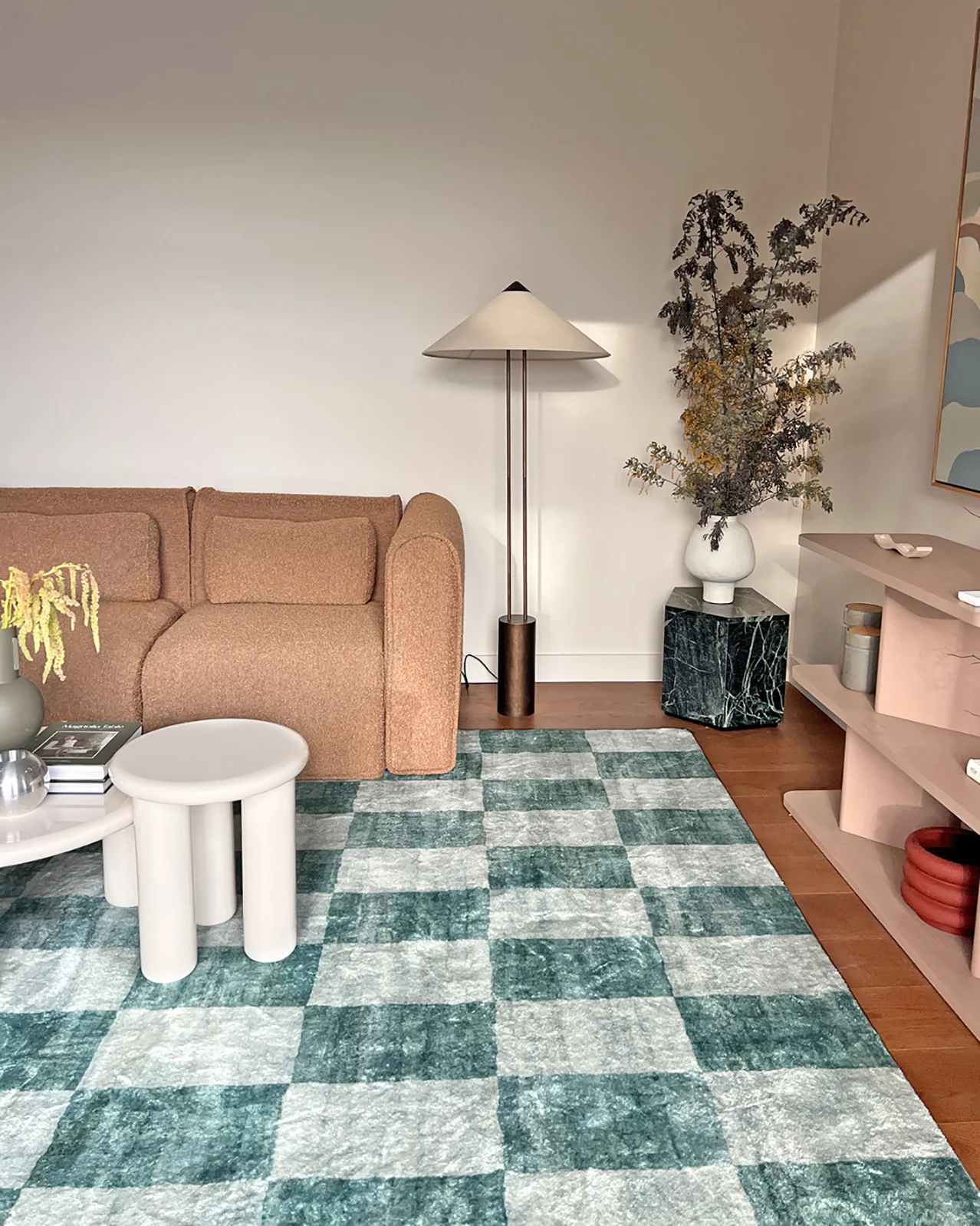 Steffi Green Checkered Washable Rug - Image 8