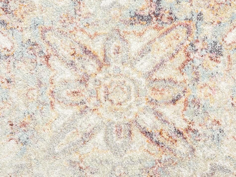 Summer Orange and Blue Multi-Colour Distressed Round Rug - Image 10