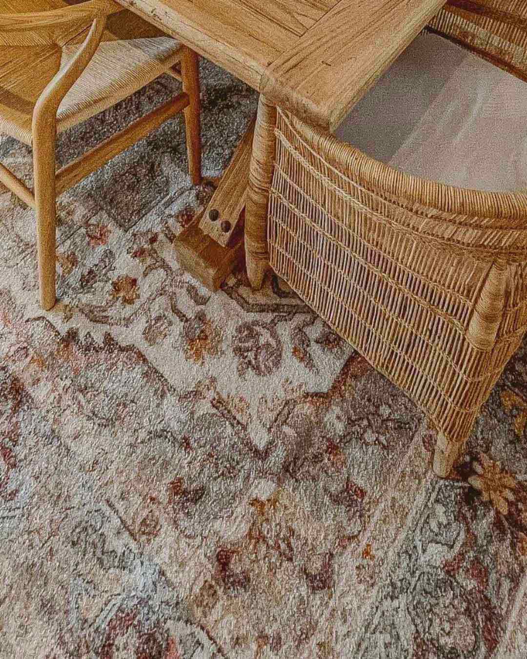 Summer Orange and Blue Multi-Colour Distressed Rug - Image 2