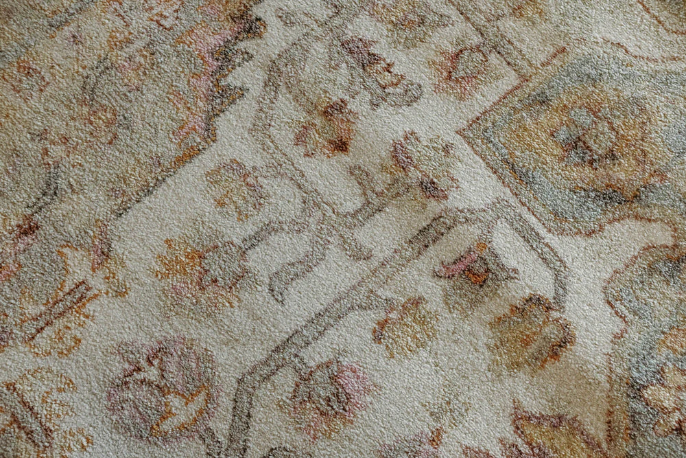 Summer Orange and Blue Multi-Colour Distressed Rug - Image 7