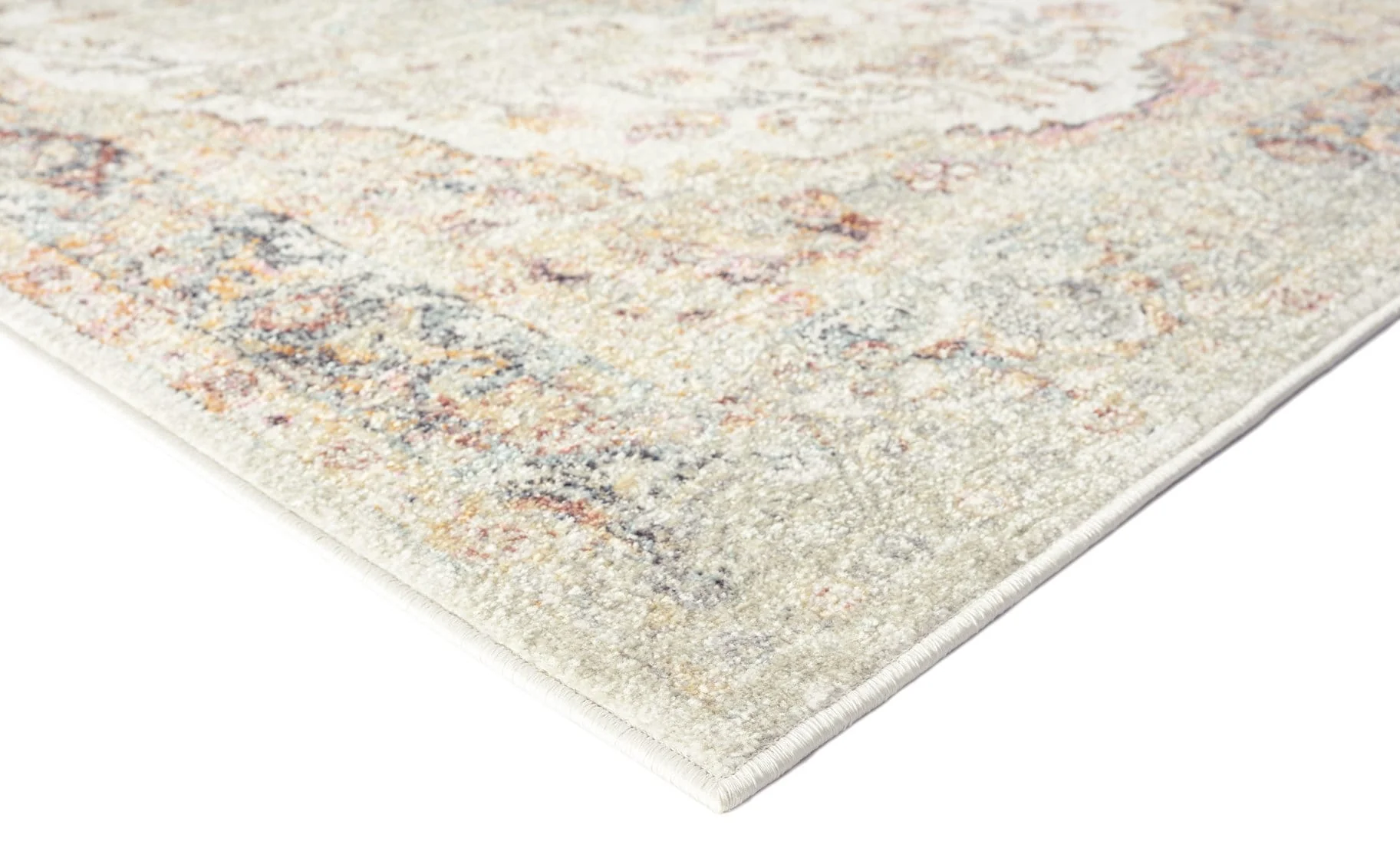 Summer Orange and Blue Multi-Colour Distressed Rug - Image 8