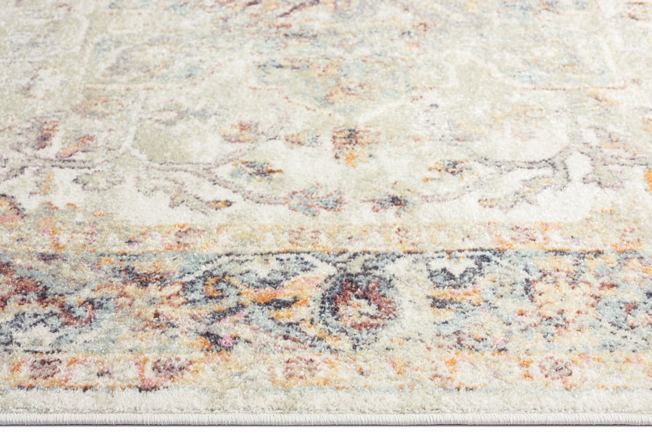 Summer Orange and Blue Multi-Colour Distressed Rug - Image 9
