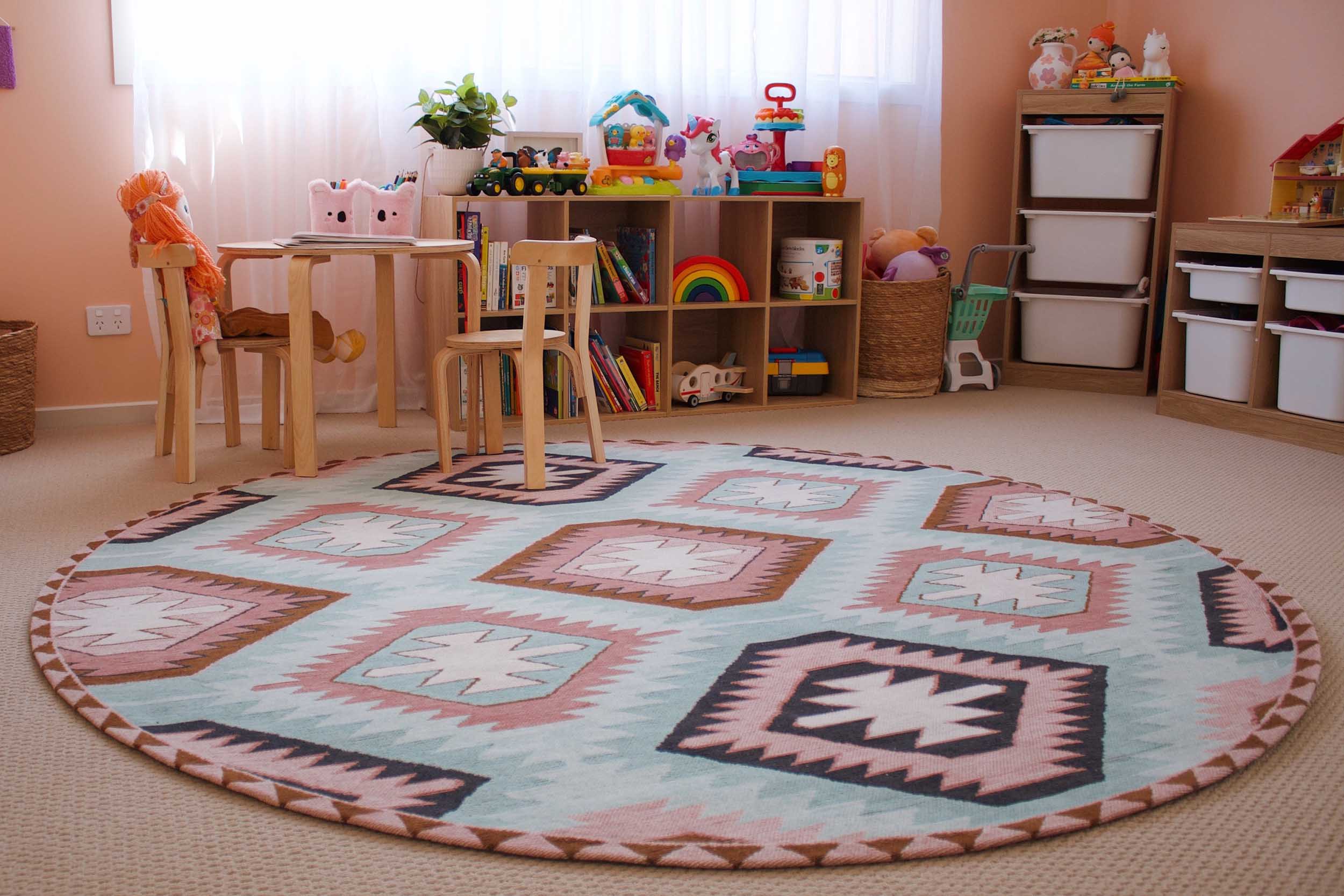 Suzie Pink and Green Round Rug - Image 5