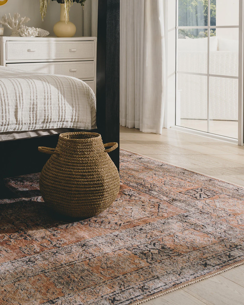 Sydelle Brown and Grey Traditional Distressed Washable Rug - Image 2