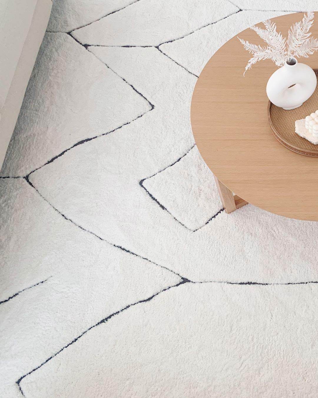 Tahlee Cream and Charcoal Grey Tribal Shag Rug - Image 10