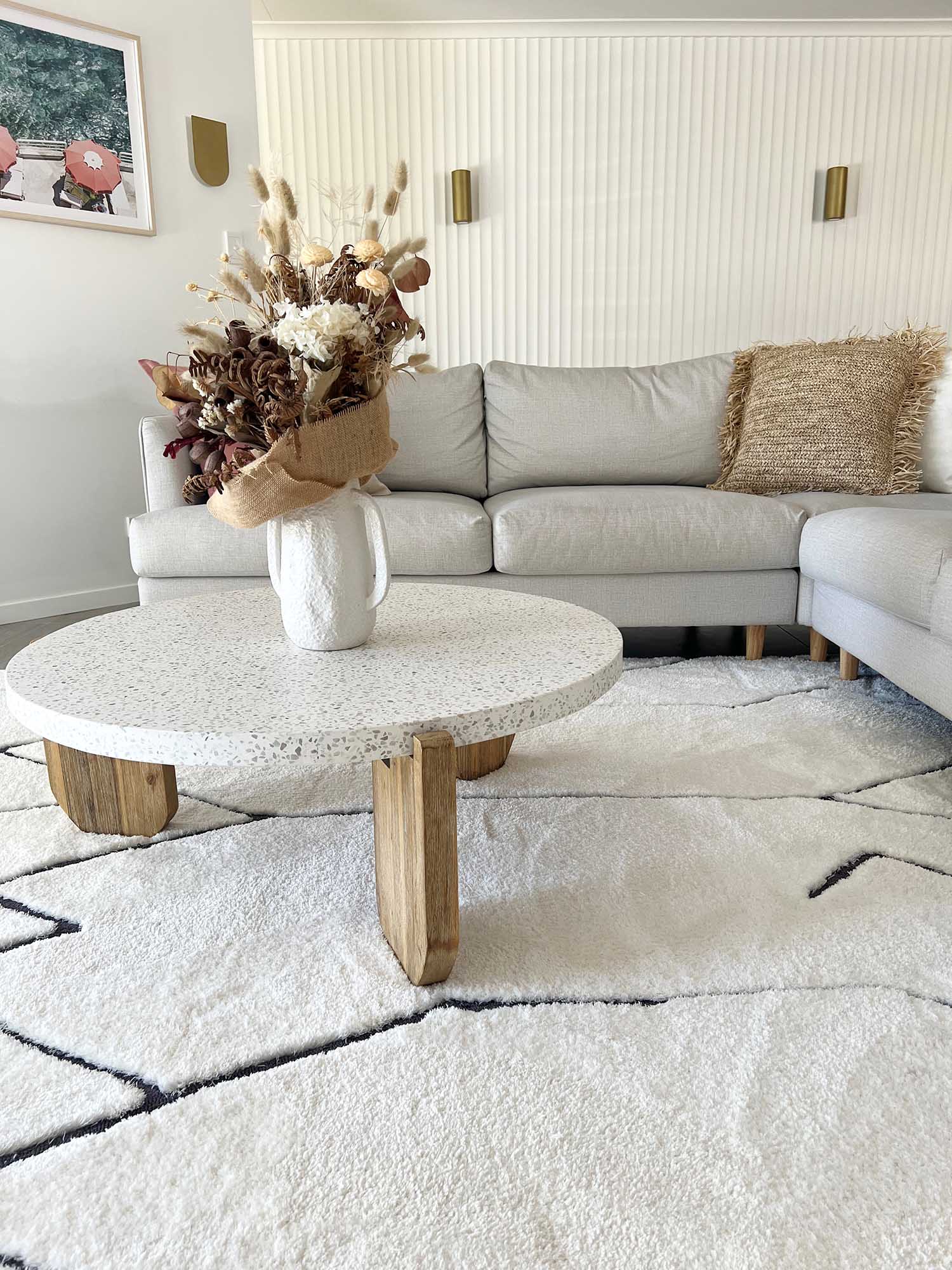 Tahlee Cream and Charcoal Grey Tribal Shag Rug - Image 5