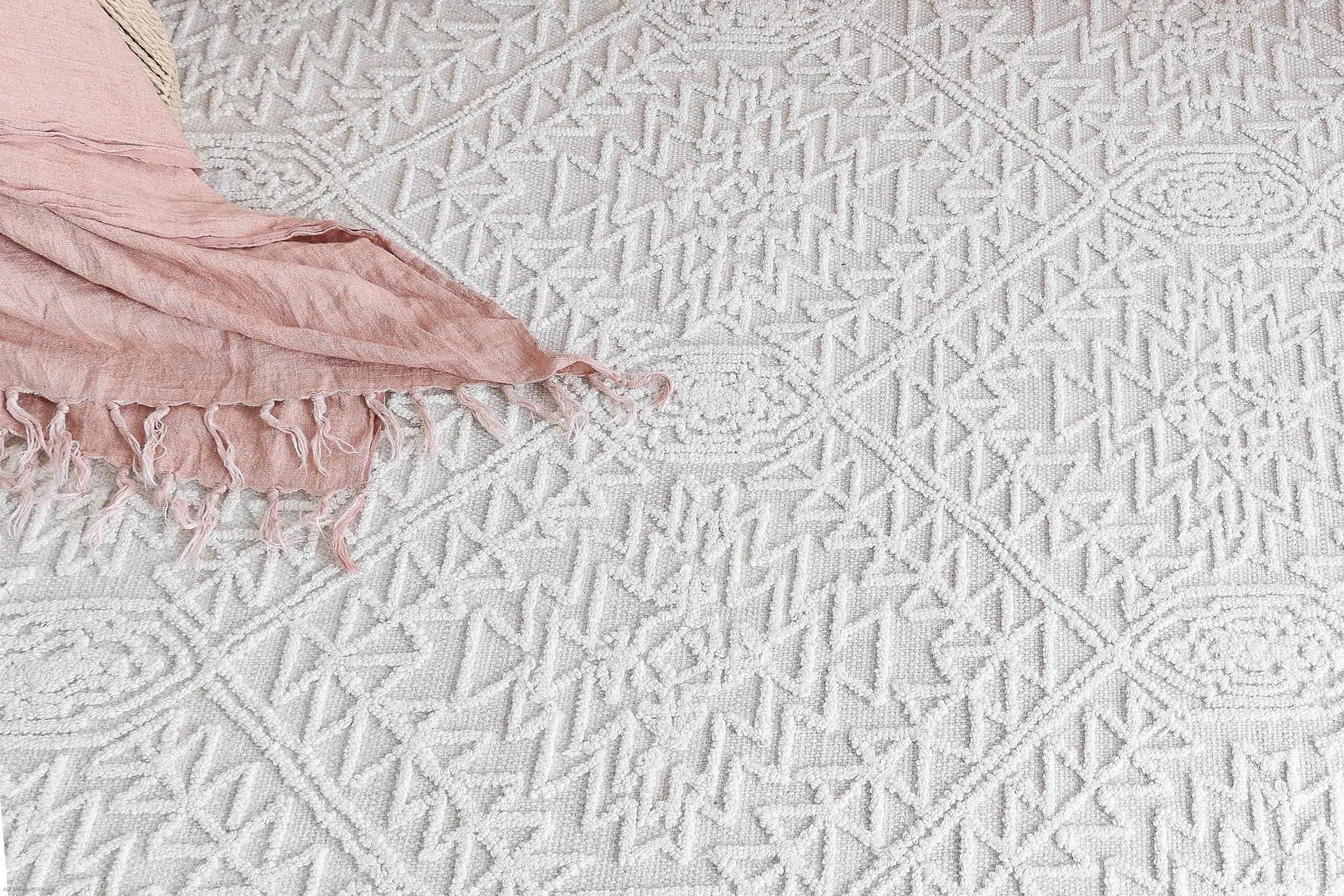 Takalo Beige and Ivory Textured Tribal Rug - Image 14