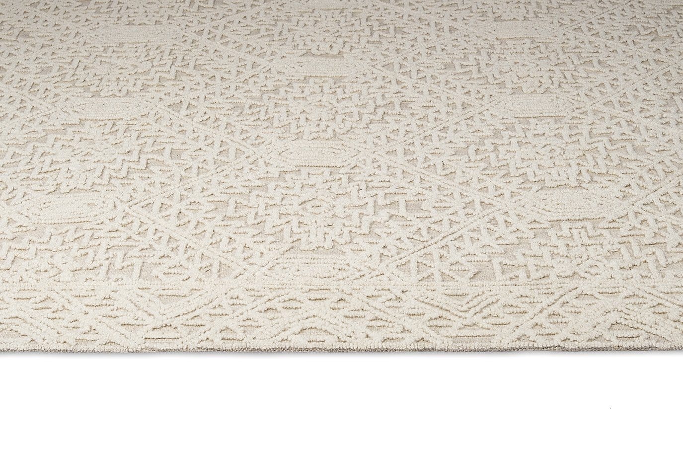 Takalo Beige and Ivory Textured Tribal Rug - Image 17