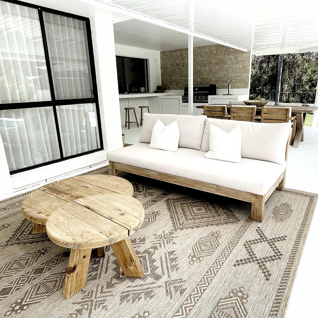 Takha Brown and Beige Tribal Flatweave Indoor Outdoor Rug - Image 12