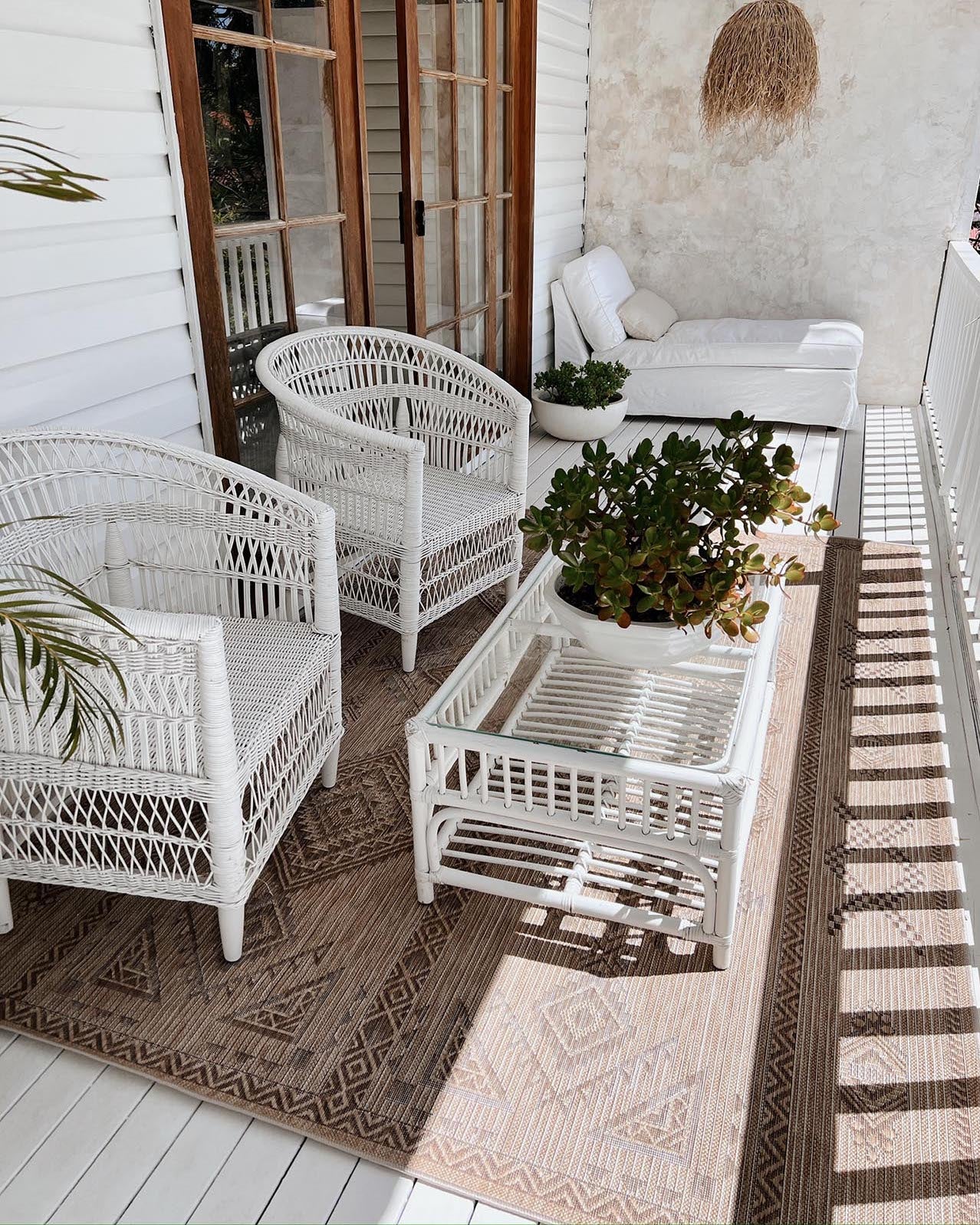 Takha Brown and Beige Tribal Flatweave Indoor Outdoor Rug - Image 16