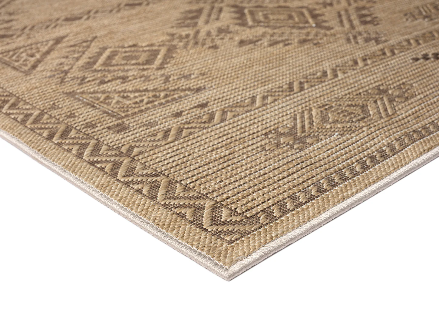 Takha Brown and Beige Tribal Flatweave Indoor Outdoor Rug - Image 17