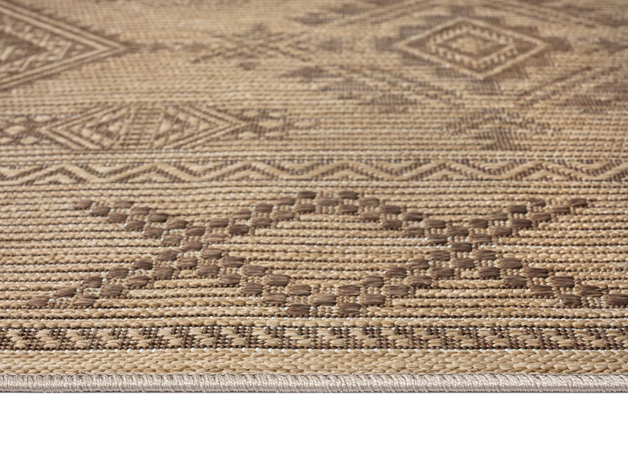 Takha Brown and Beige Tribal Flatweave Indoor Outdoor Rug - Image 18