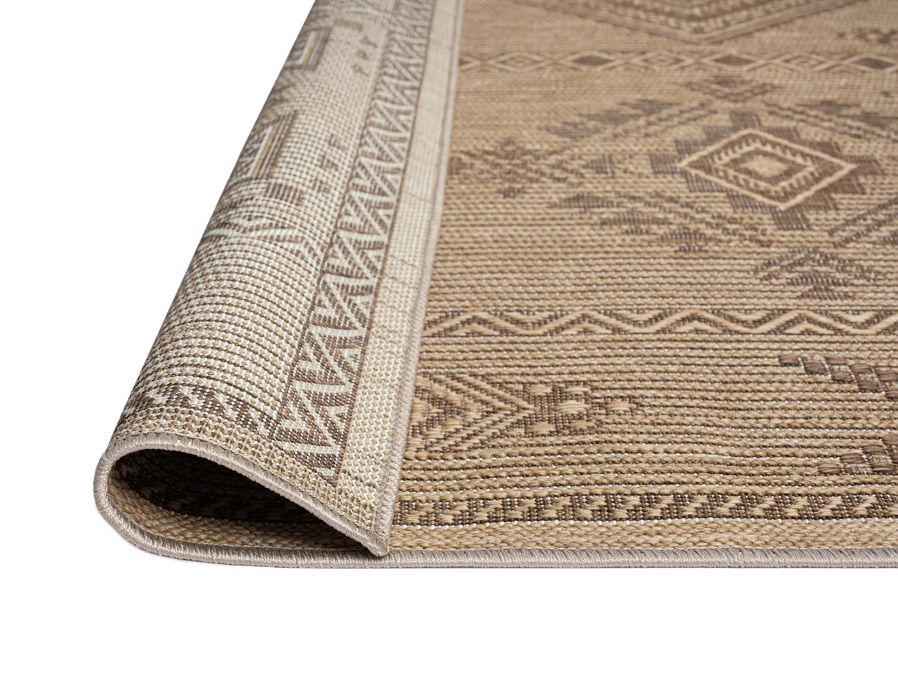 Takha Brown and Beige Tribal Flatweave Indoor Outdoor Rug - Image 19