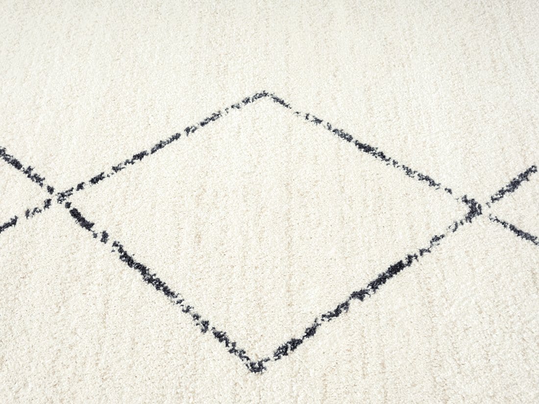Tamira Grey and Ivory Diamond Tribal Runner Rug - Image 10