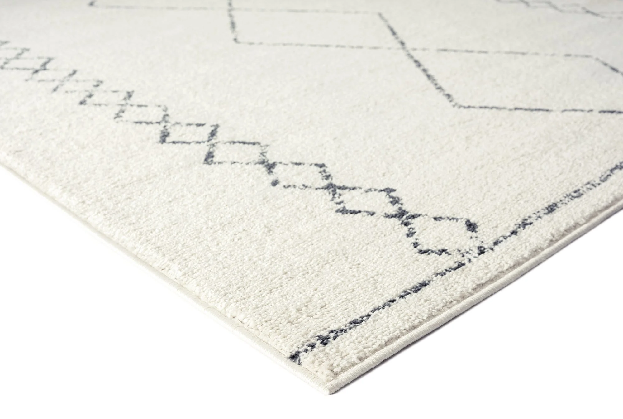Tamira Grey and Ivory Diamond Tribal Runner Rug - Image 7