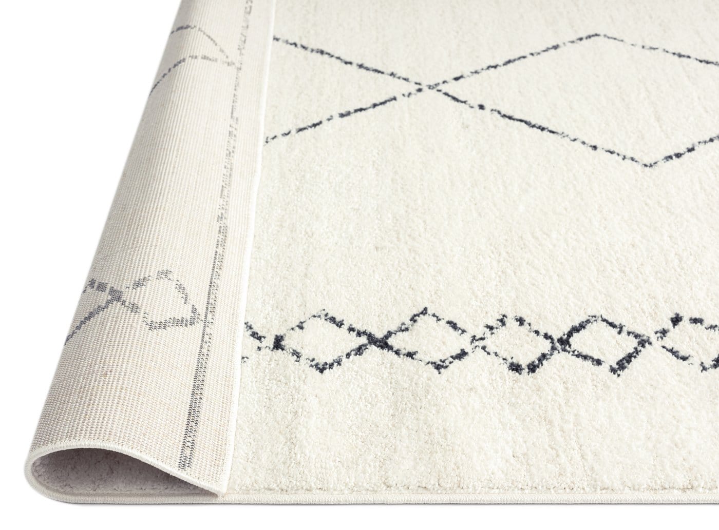 Tamira Grey and Ivory Diamond Tribal Runner Rug - Image 9