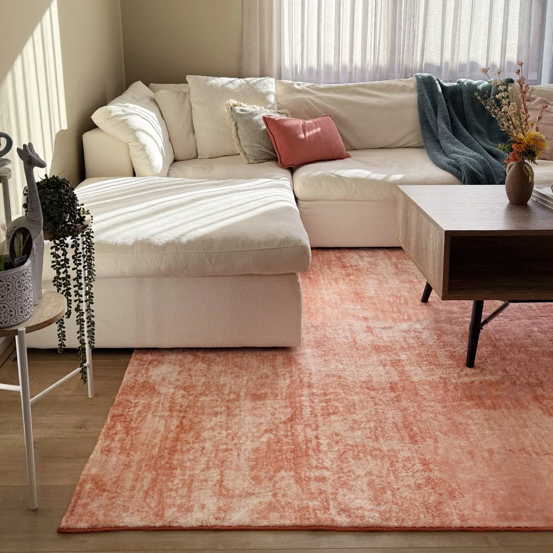 Tammy Pink Coral Minimal Washable Rug - Image 3