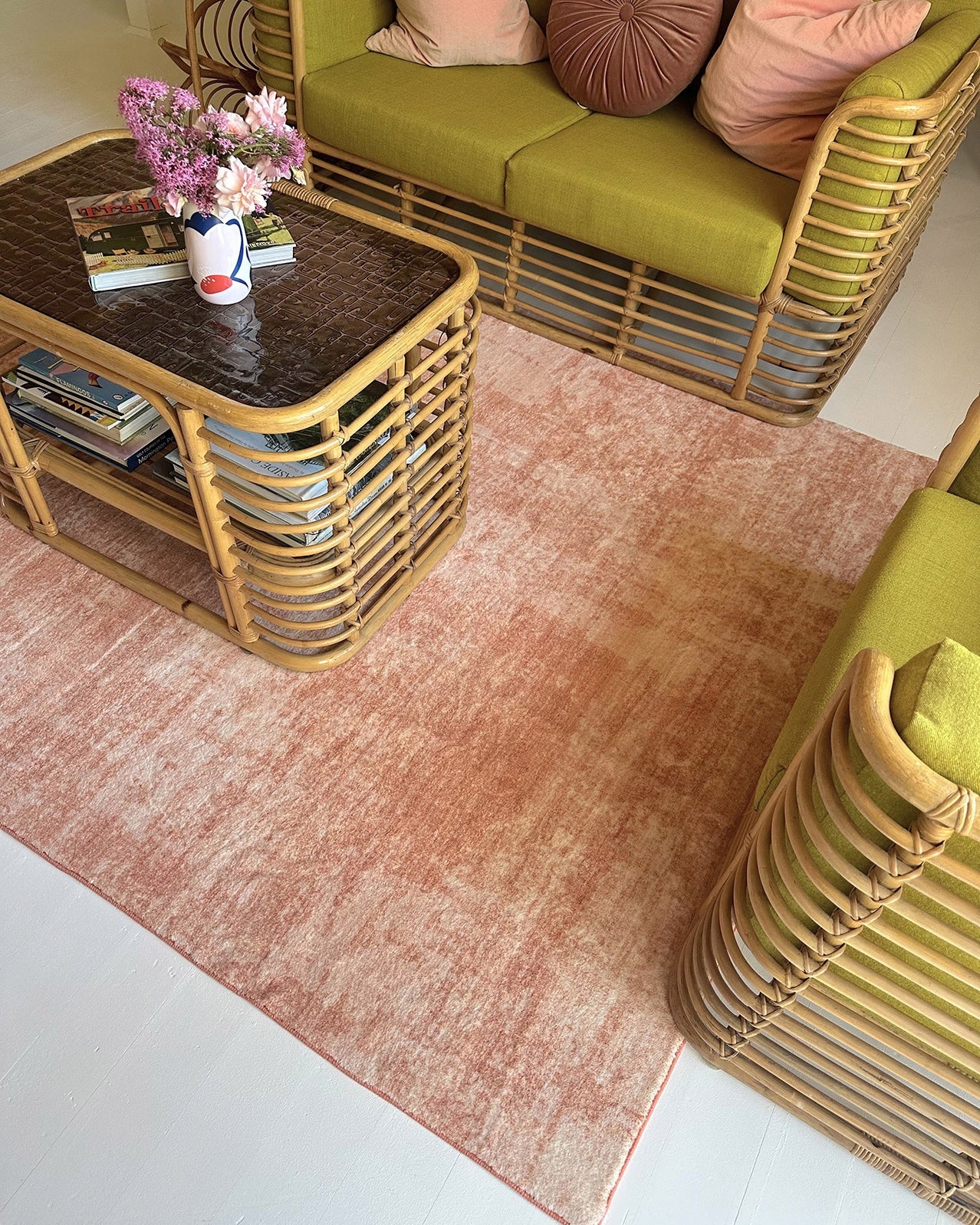 Tammy Pink Coral Minimal Washable Rug - Image 5