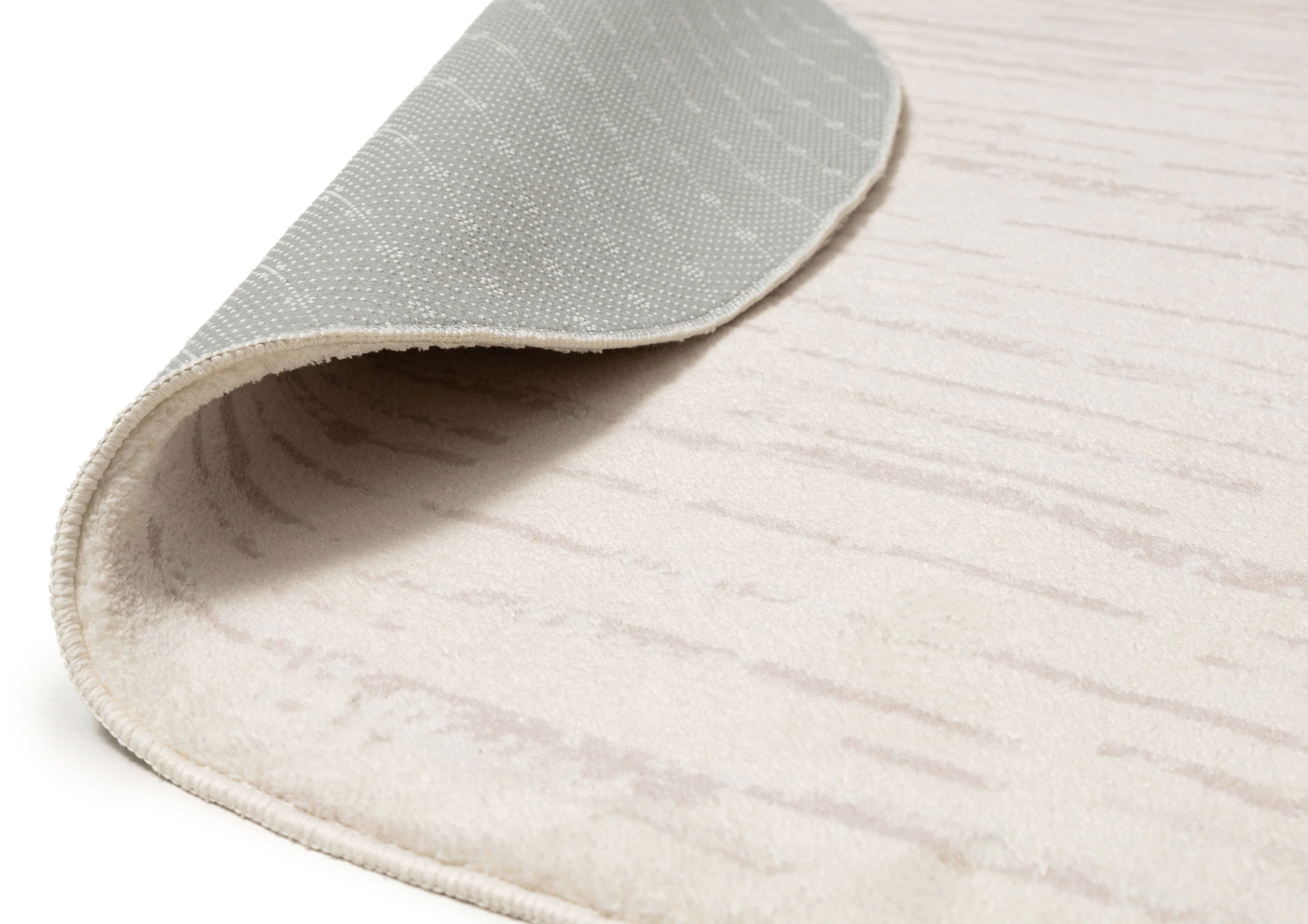 Tandara Grey and Cream Abstract Pattern Washable Round Rug - Image 9