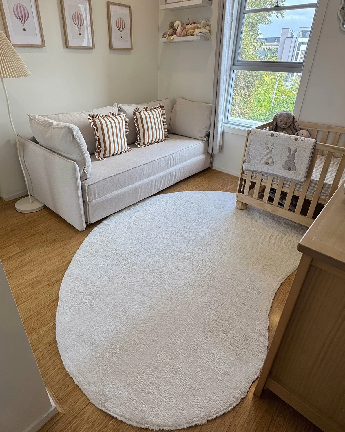 Tasha Modern Cream Cotton Washable Rug - Image 3