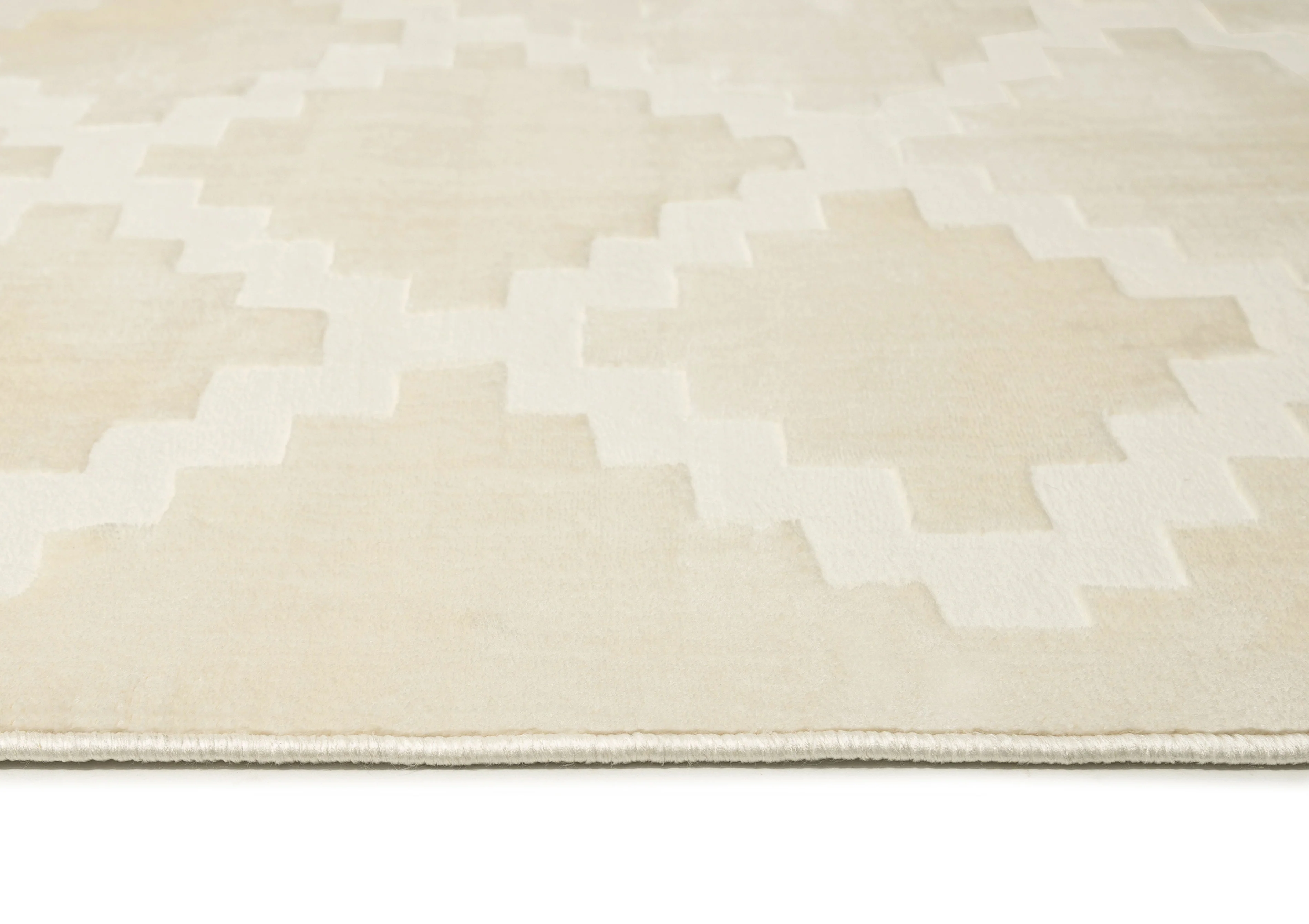 Tata Textured Diamond Neutral Rug - Image 6