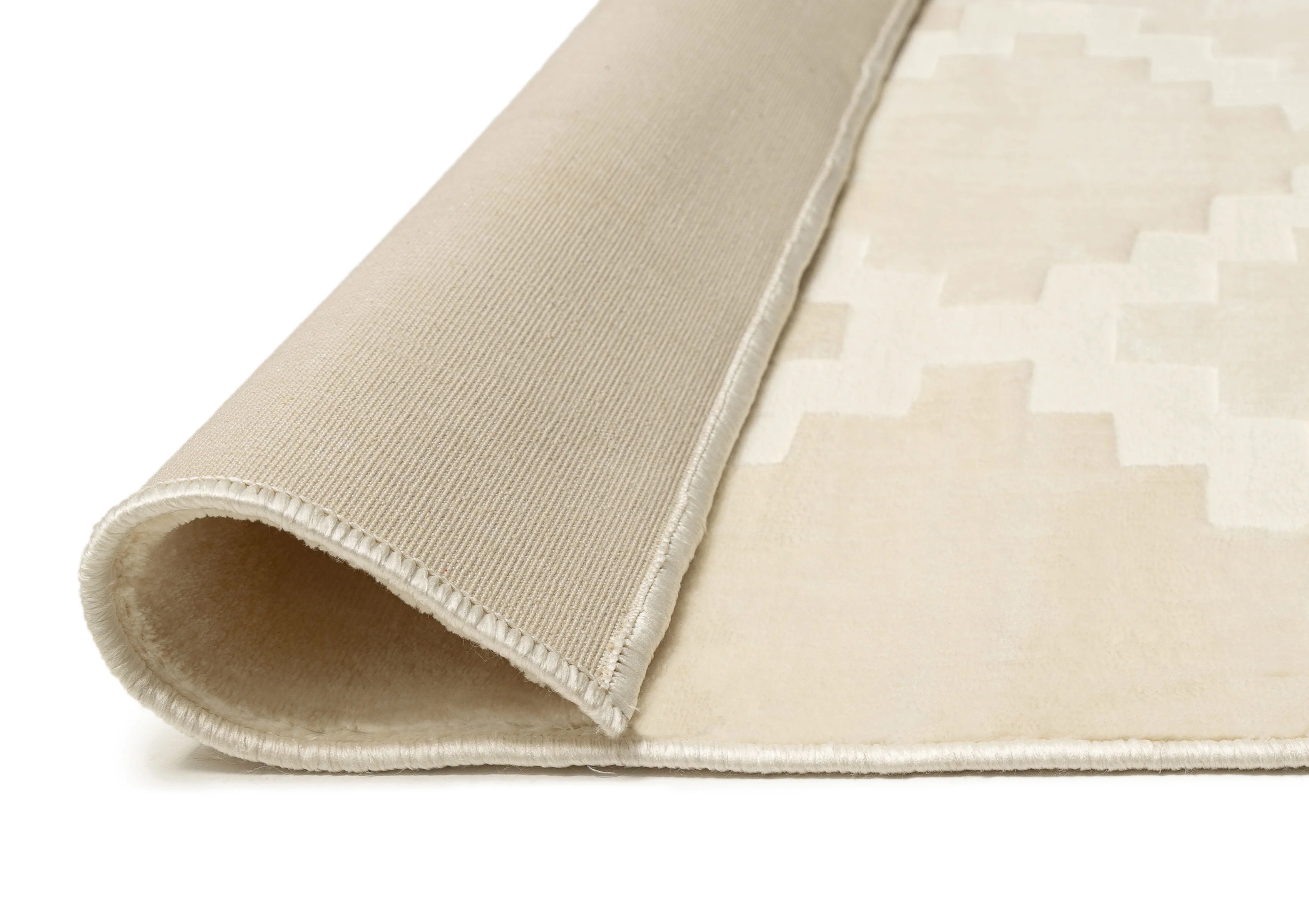 Tata Textured Diamond Neutral Rug - Image 7