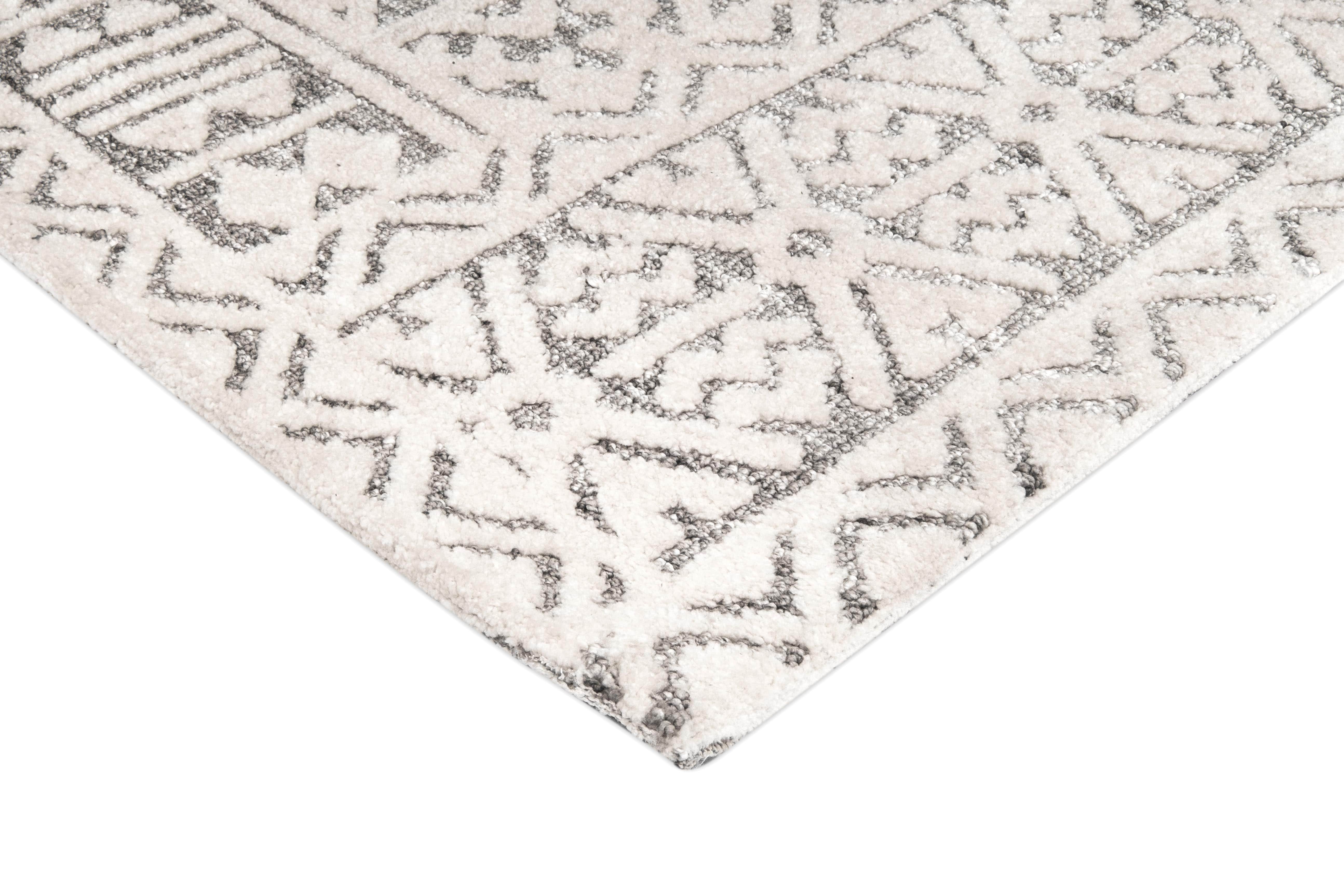 Tatiana Ivory and Grey Textured Tribal Rug - Image 13