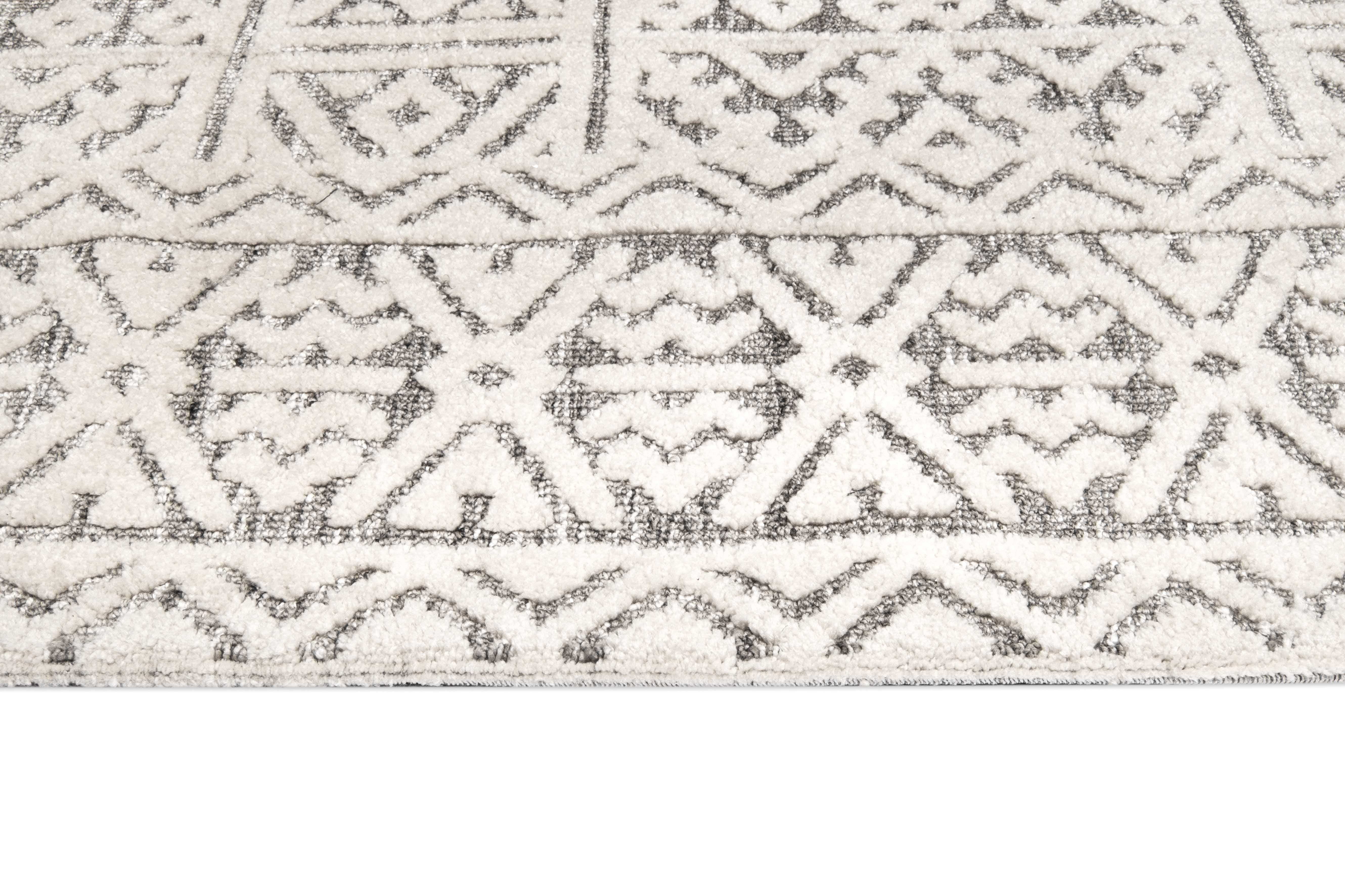 Tatiana Ivory and Grey Textured Tribal Rug - Image 14