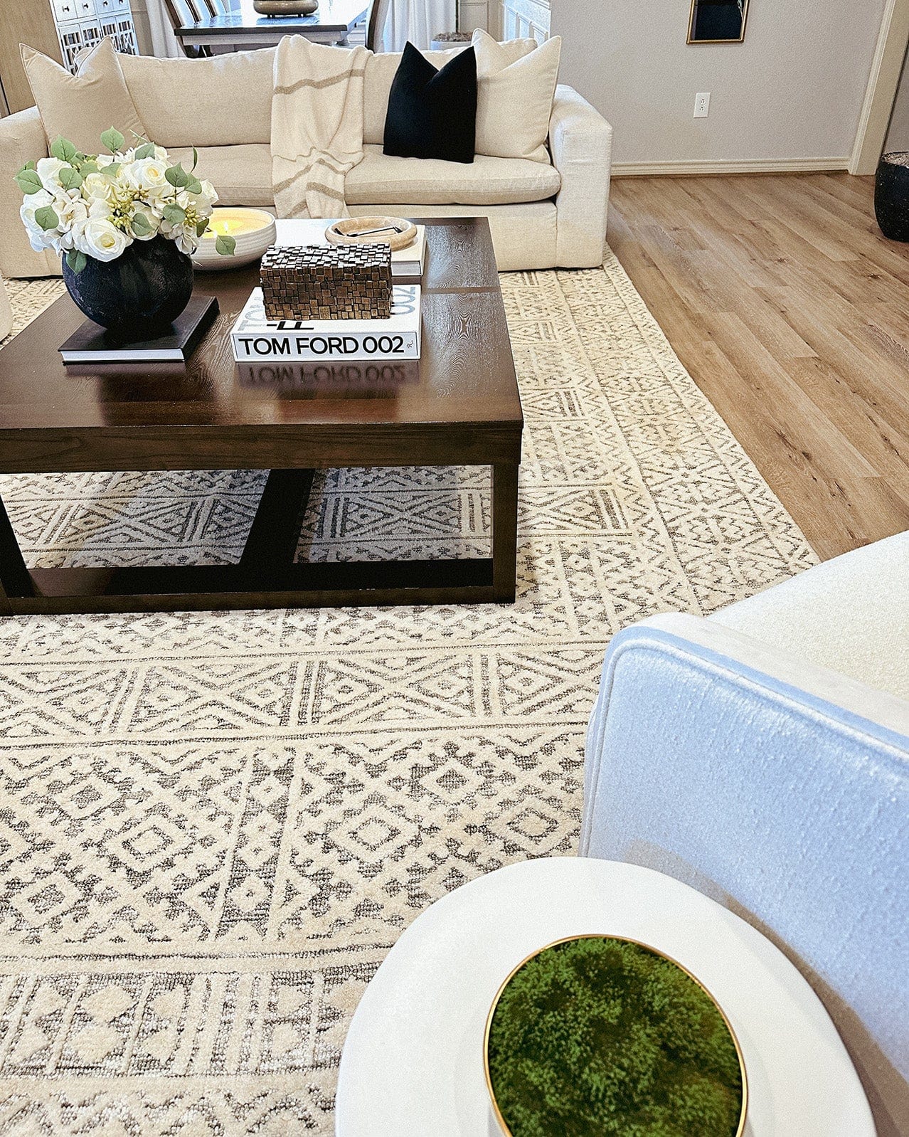 Tatiana Ivory and Grey Textured Tribal Rug - Image 4