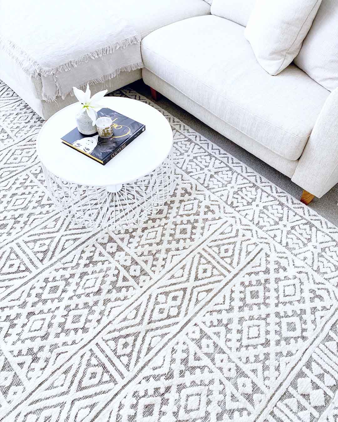 Tatiana Ivory and Grey Textured Tribal Rug - Image 6