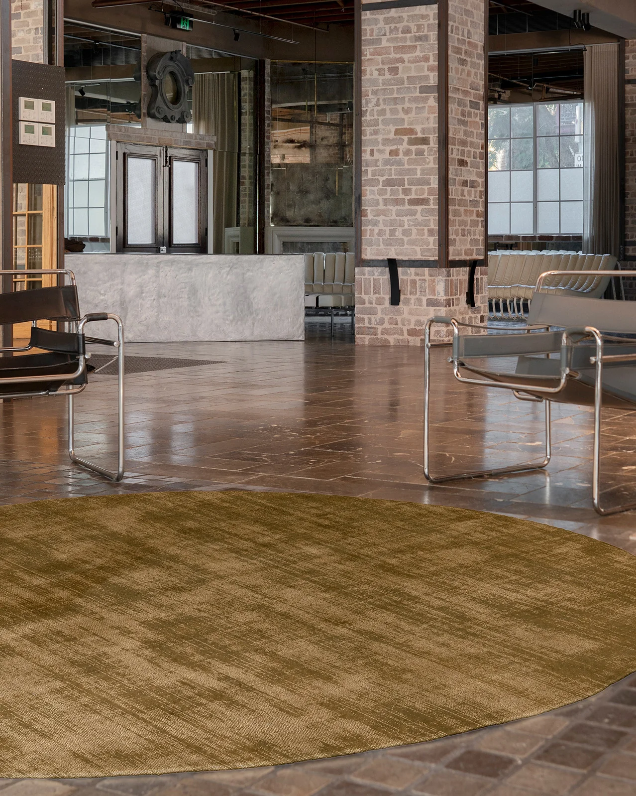 Tatum Caramel Handwoven Round Rug - Image 2
