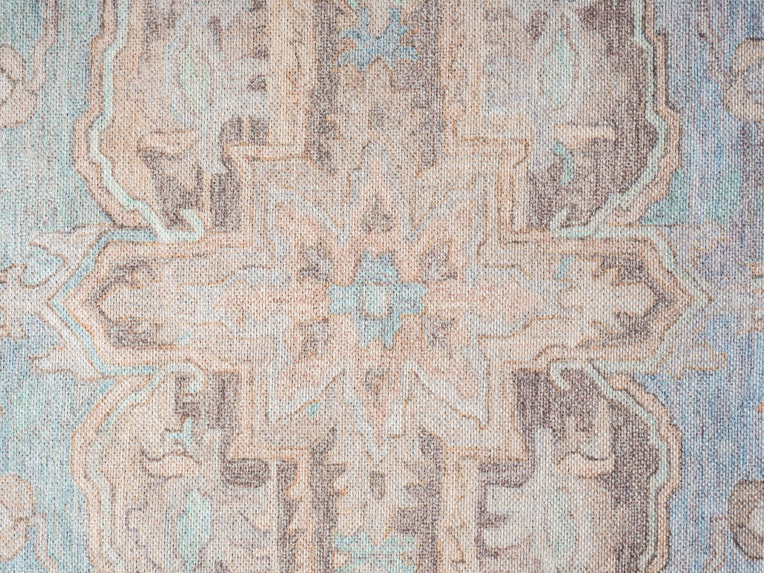 Tavi Blue and Pink Multi-Colour Distressed Washable Rug - Image 10