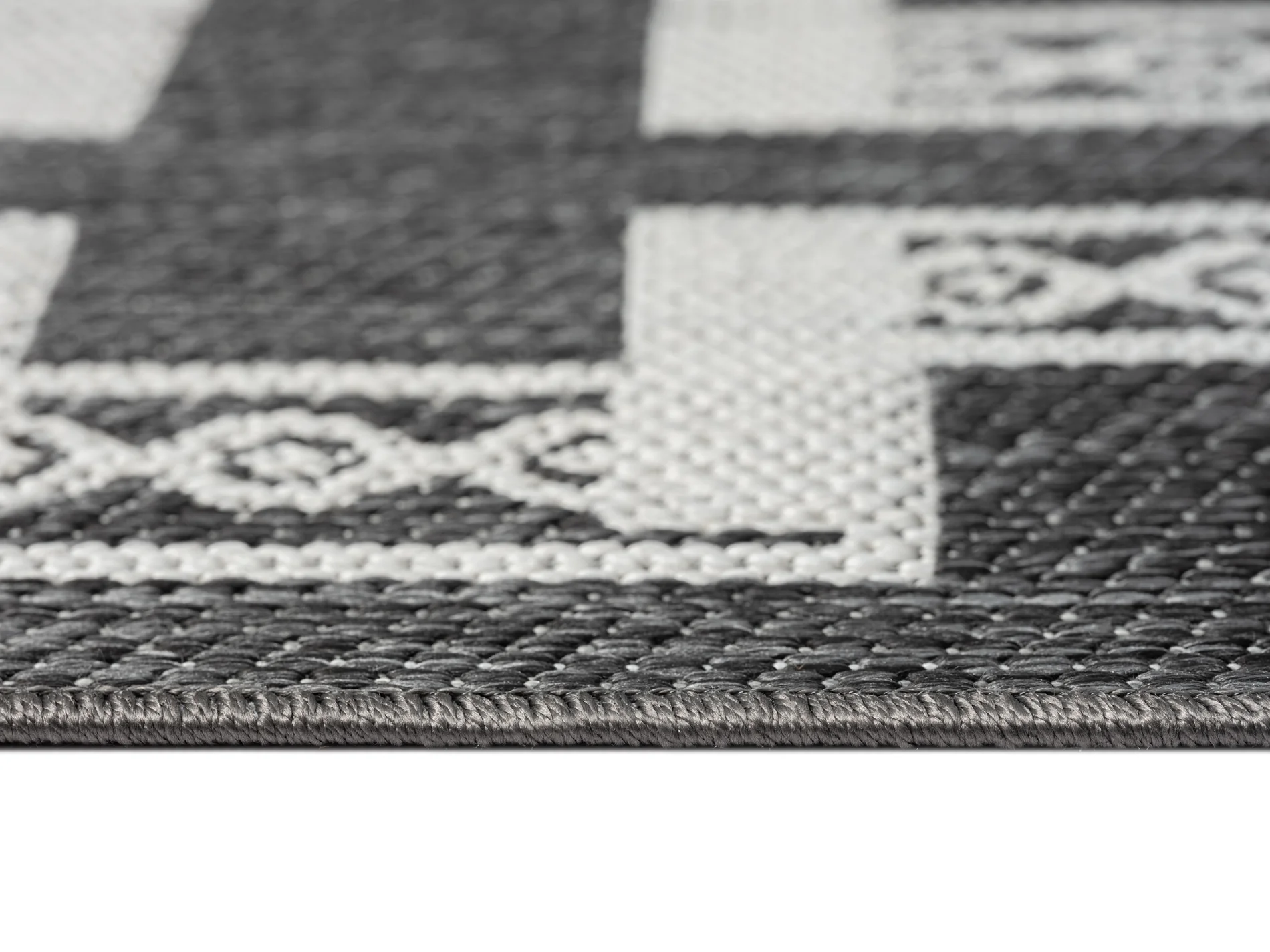 Teyona Charcoal and Ivory Tribal Flatweave Indoor Outdoor Rug - Image 12
