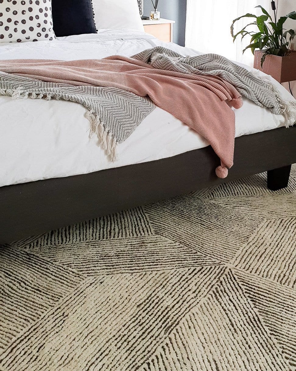 Tilde Charcoal and Ivory Striped Modern Wool Rug - Image 13