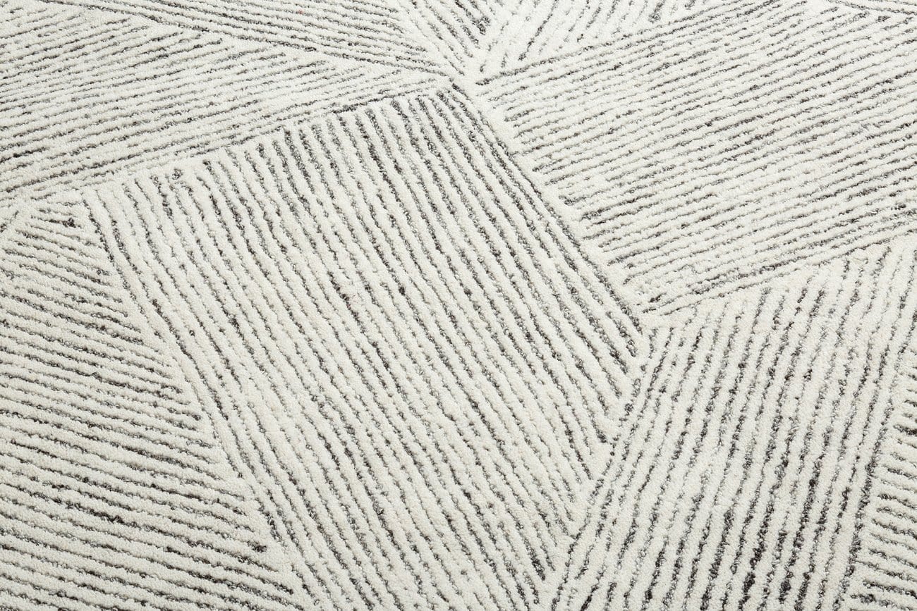 Tilde Charcoal and Ivory Striped Modern Wool Rug - Image 18