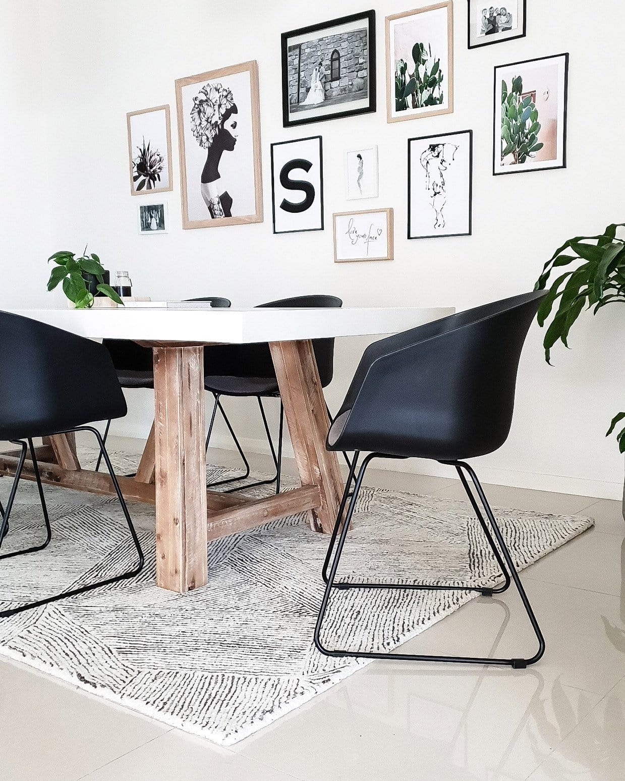 Tilde Charcoal and Ivory Striped Modern Wool Rug - Image 8