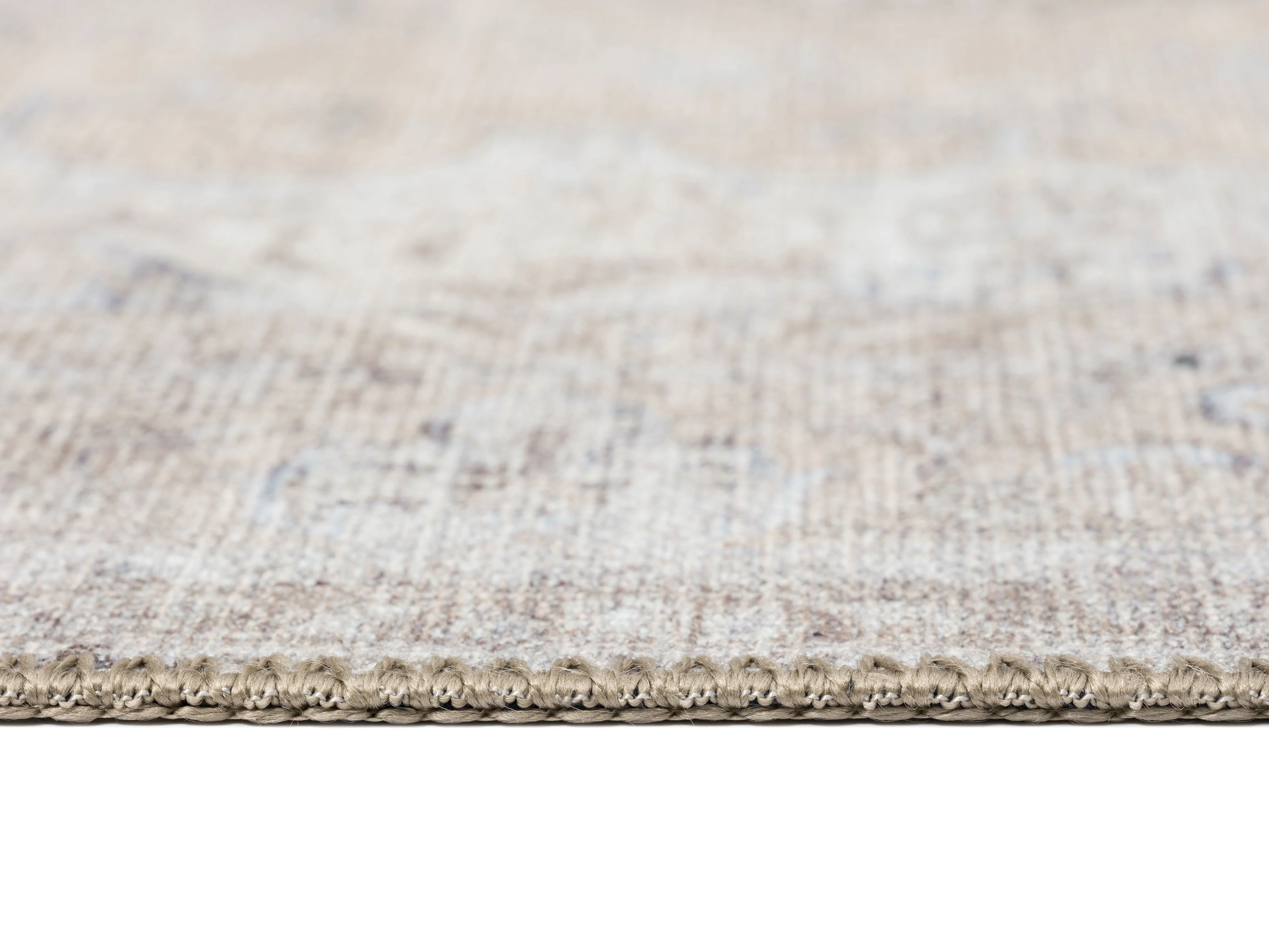 Tinka Beige and Grey Traditional Distressed Washable Runner Rug - Image 17