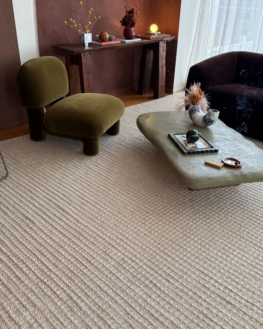 Tocarra Cream and Beige Chunky Wool Rug - Image 2