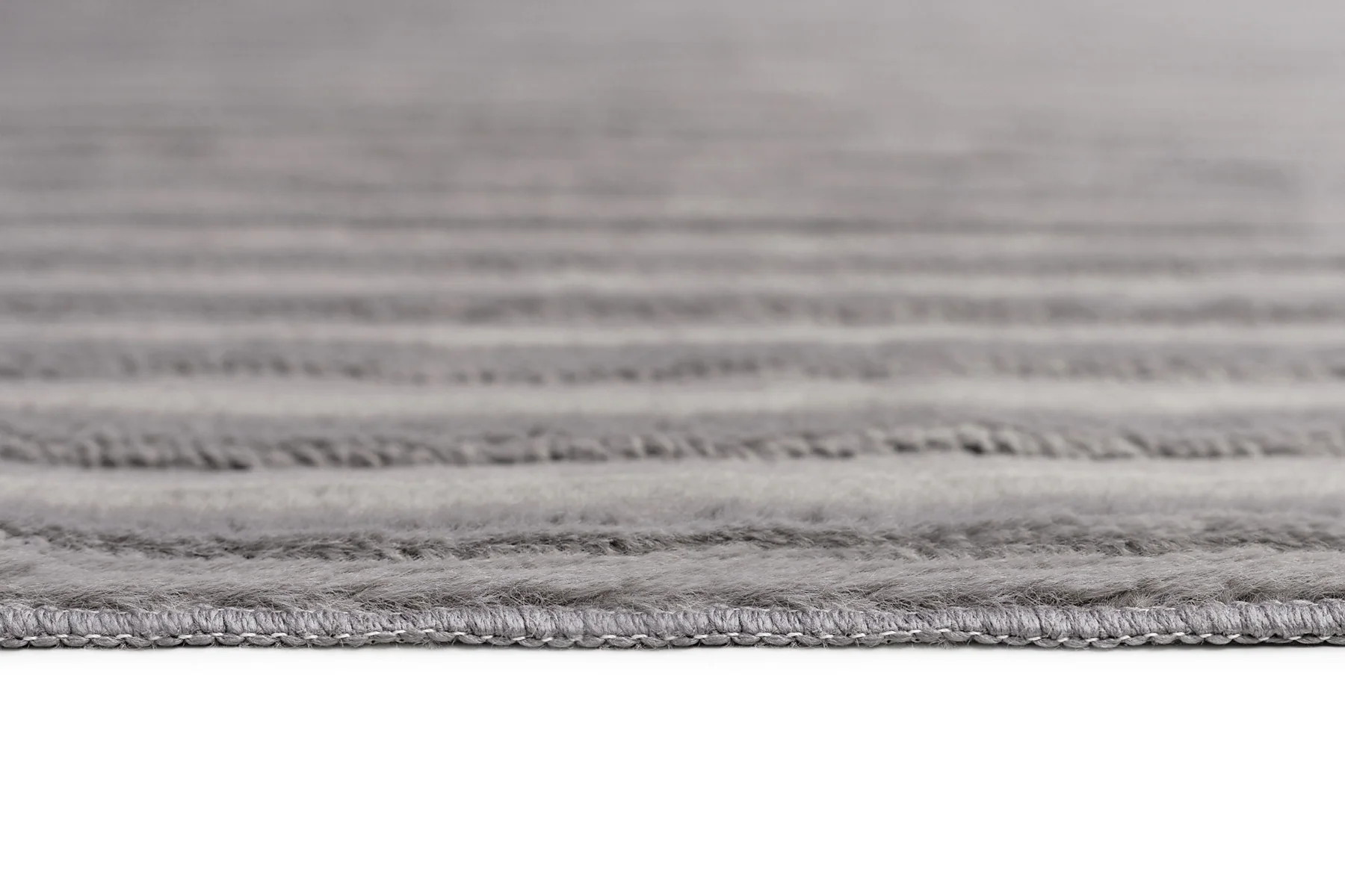 Tonca Grey Striped Washable Faux Fur Rug - Image 11